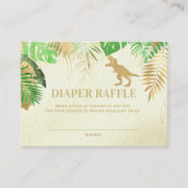 水彩恐竜の赤ちゃんシャワーおむつラッフルカード エンクロージャーカード (正面)