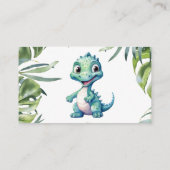 水彩恐竜の赤ちゃんシャワーおむつラッフル エンクロージャーカード (裏面)