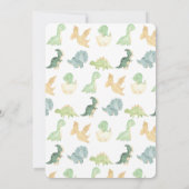 水彩恐竜の赤ちゃんシャワーゲーム 招待状 (裏面)