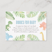 水彩恐竜の赤ちゃんシャワーベビー エンクロージャーカード (正面)