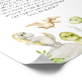 水彩恐竜の赤ちゃんシャワー深夜おむつ ポスター (角)