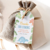 水彩恐竜の赤ちゃんシャワー ギフトタグ