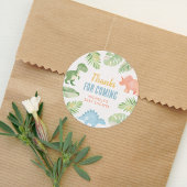 水彩恐竜の赤ちゃんシャワー ラウンドシール