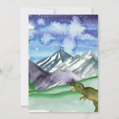 水彩恐竜の赤男女兼用ちゃんシャワー 招待状 (裏面)