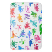 水彩恐竜アルファベッカラフルトディノキッズ バスマット (正面縦)