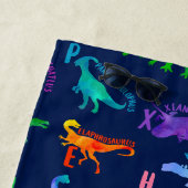 水彩恐竜アルファベッカラフルトディノキッズ ビーチタオル (インサイチュ)