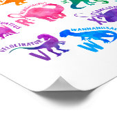 水彩恐竜アルファベッカラフルトディノキッズ ポスター (角)