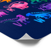 水彩恐竜アルファベッカラフルトディノキッズ ポスター (角)