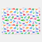 水彩恐竜アルファベッカラフルトディノキッズ ラッピングペーパーシート (正面3)