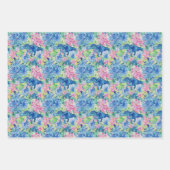 水彩恐竜ギフトラップ、キッズディノラッピング ラッピングペーパーシート (正面2)