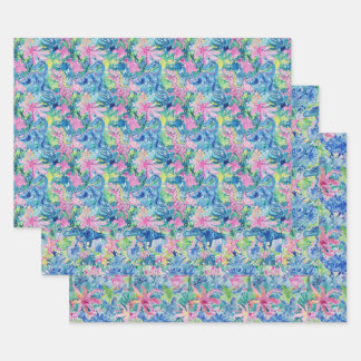 水彩恐竜ギフトラップ、キッズディノラッピング ラッピングペーパーシート