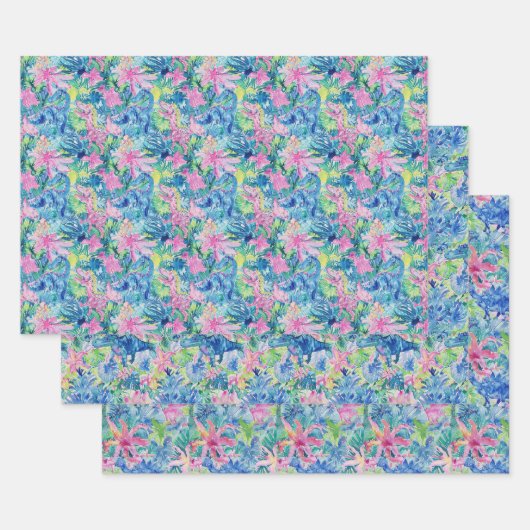 水彩恐竜ギフトラップ、キッズディノラッピング ラッピングペーパーシート (セット)