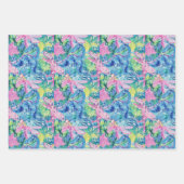 水彩恐竜ギフトラップ、キッズディノラッピング ラッピングペーパーシート (正面2)