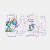 水彩恐竜バルーン女の子の誕生日パーティー フェイバーボックス (折り畳みなし)