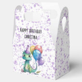 水彩恐竜バルーン女の子の誕生日パーティー フェイバーボックス (オープン)