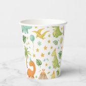 水彩恐竜パターン紙カップ 紙コップ (裏面)