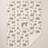 水彩恐竜パターン | Monogram Sherpa シェルパブランケット (正面)