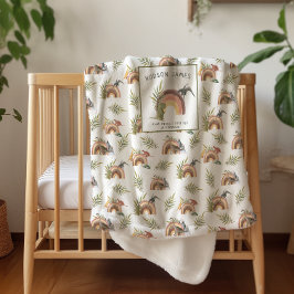 水彩恐竜パターン | Monogram Sherpa シェルパブランケット