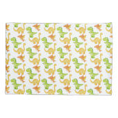 水彩恐竜パーソナライズされた名 枕カバー (裏面)