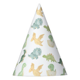 水彩恐竜パーティージノダニ誕生日 パーティーハット