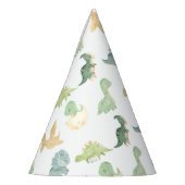 水彩恐竜パーティージノダニ誕生日 パーティーハット (左)