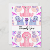 水彩恐竜ベビーシャワーサンキューカード サンキューカード (裏面)