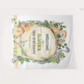 水彩恐竜ボーイズ誕生日歓迎パーティー タペストリー (正面(横))