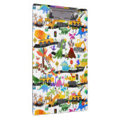 水彩恐竜建築キッズかわいい クリップボード (右)