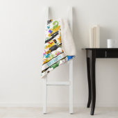 水彩恐竜建築キッズかわいい シェルパブランケット (インサイチュ)