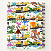 水彩恐竜建築キッズかわいい ノートブック (裏面)