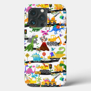 水彩恐竜建築キッズかわいい iPhone 13 PROケース