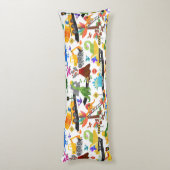 水彩恐竜建築キッパーソナライズされたズ ボディピロー (裏面 (縦))