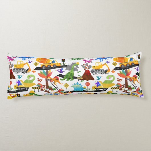 水彩恐竜建築キッパーソナライズされたズ ボディピロー (裏面)