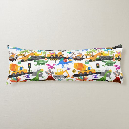 水彩恐竜建築キッパーソナライズされたズ ボディピロー (正面)