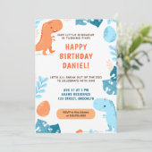 水彩恐竜自然植物誕生日 招待状 (スタンド正面)