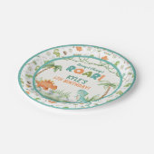 水彩恐竜誕生日紙プレート ペーパープレート (アングル)