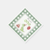 水彩恐竜1回目の誕生日 スタンダードカクテルナプキン (角)