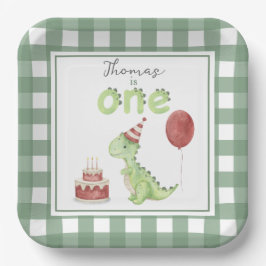 水彩恐竜1回目の誕生日 ペーパープレート