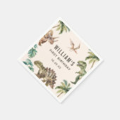 水彩恐竜1st誕生日パーティー スタンダードカクテルナプキン (角)