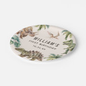 水彩恐竜1st誕生日パーティー ペーパープレート (アングル)