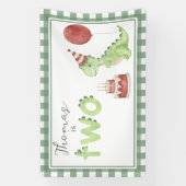 水彩恐竜2nd誕生日へようこそ 横断幕 (縦)