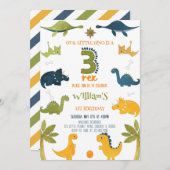 水彩恐竜3歳レックス3歳 招待状 (正面/裏面)