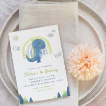 水彩恐竜&レインボーブルー1st誕生日