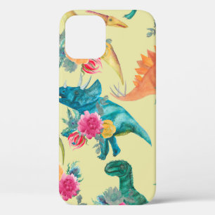水彩恐絵画竜の模様。シームレスなバー iPhone 12ケース