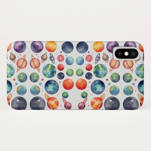 水彩惑星クリパーで宇宙を探索 Case-Mate iPhoneケース (裏面(横))