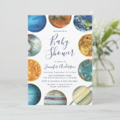 水彩惑星システム太陽のベビーシャワー 招待状 (スタンド正面)