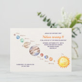 水彩惑星誕生日招待状 招待状 (スタンド正面)