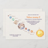 水彩惑星誕生日招待状 招待状 (正面/裏面)