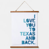 水彩愛するテキサス州と背中 吊り下げ型タペストリー (正面)