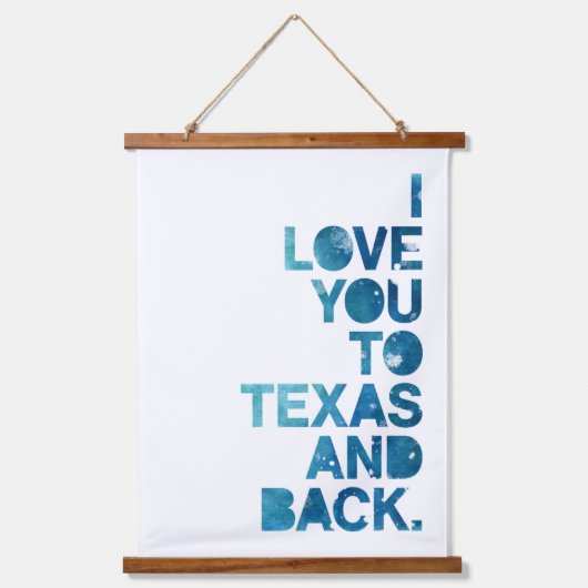 水彩愛するテキサス州と背中 吊り下げ型タペストリー (正面)